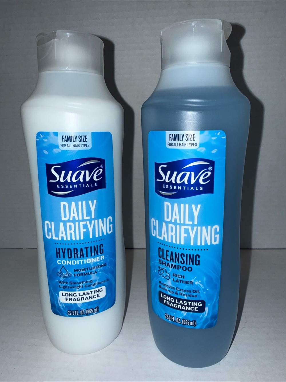 Suave Daily Clarifying Hydrating Conditioner & Cleansing Shampoo - White & Blue